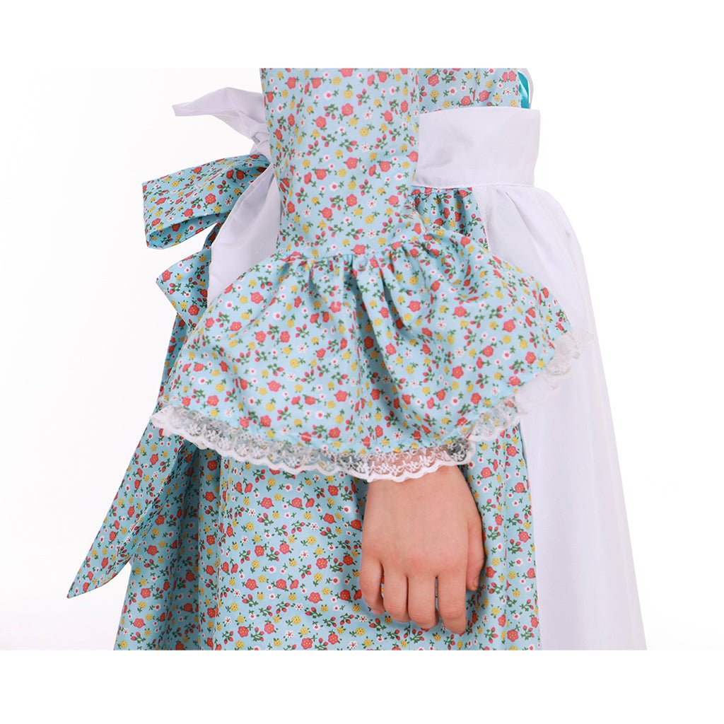 Child Victorian Pioneer Pilgrim Wench Rural Floral Prairie Dress Kids Countryside Colonial Dress Lolita Dress - Coscosmos