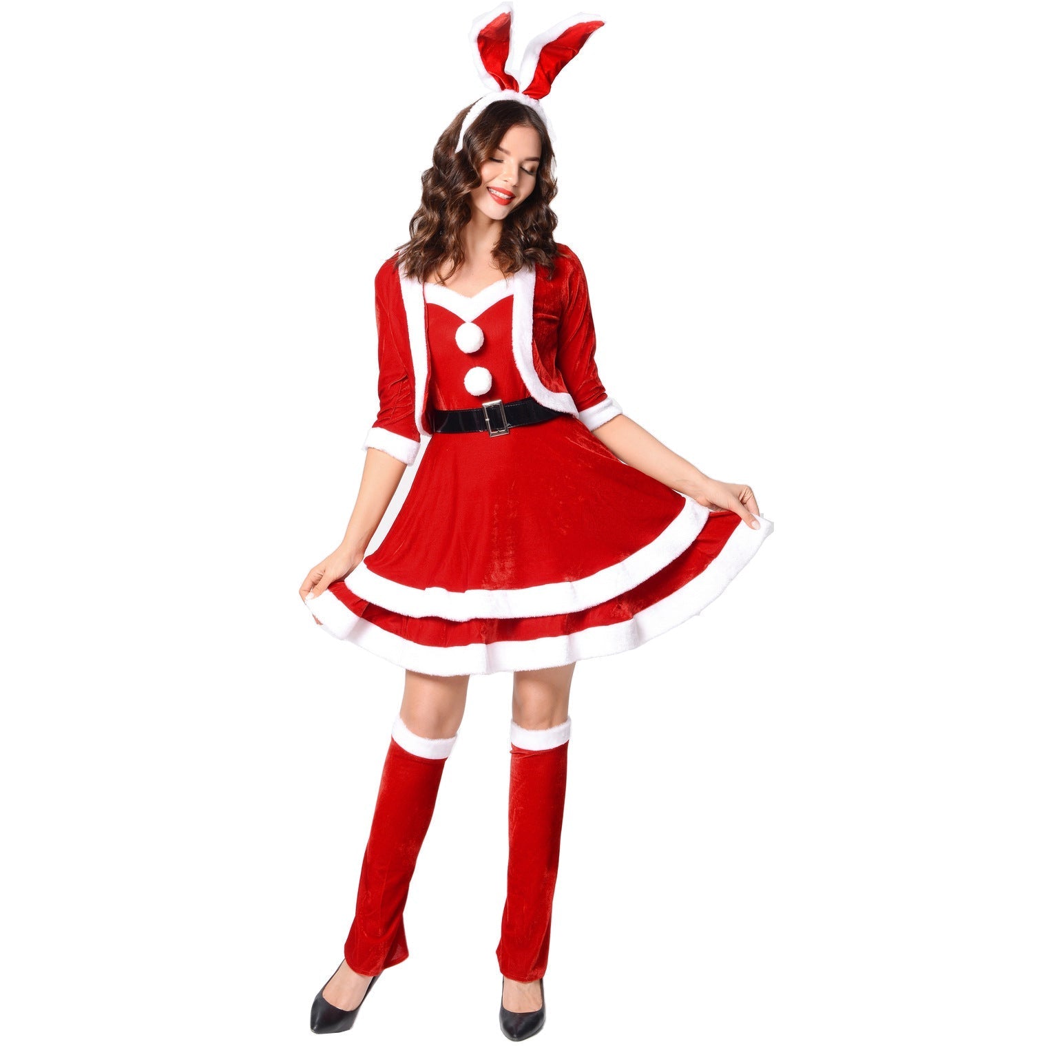 Elegant Christmas Bunny Costume by Halloweez - Perfect for Cosplay and Stage Performances - Halloweez