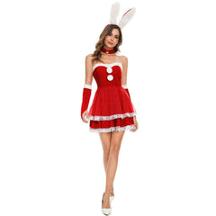 Halloweez Christmas Bunny Dress - Festive Rabbit Costume for Holiday Parties - Halloweez