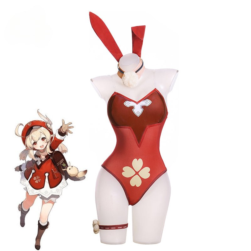 Halloweez Klee Cosplay Outfit - Christmas Bunny Girl Sexy Jumpsuit Full Set - Halloweez