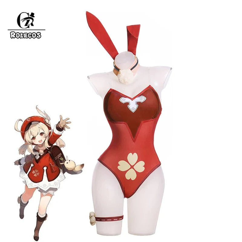 Halloweez Klee Cosplay Outfit - Christmas Bunny Girl Sexy Jumpsuit Full Set - Halloweez