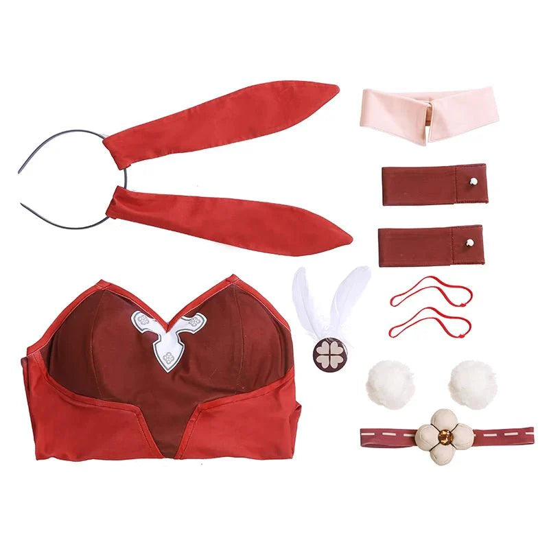 Halloweez Klee Cosplay Outfit - Christmas Bunny Girl Sexy Jumpsuit Full Set - Halloweez