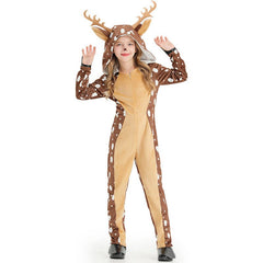 Halloweez Sika Deer Animal Costume - Khaki Spotted Deer Outfit for Christmas Cosplay - Halloweez