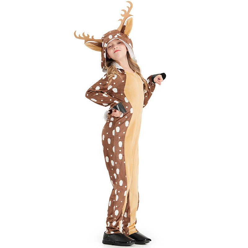 Halloweez Sika Deer Animal Costume - Khaki Spotted Deer Outfit for Christmas Cosplay - Halloweez