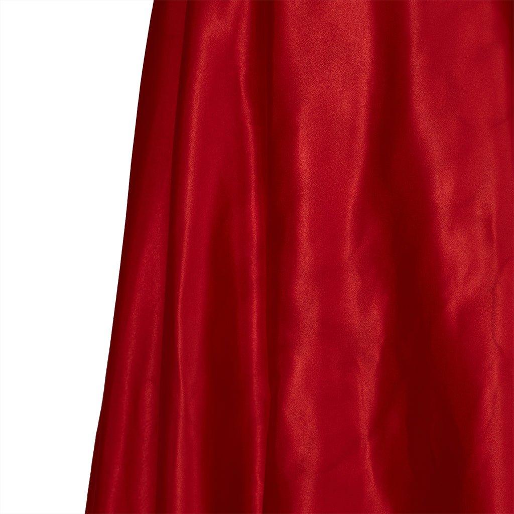 Christmas Red Empire Waist Gown with Gold Waistband | Regency Style Cosplay Costume - Coscosmos