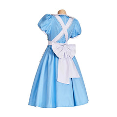 Classic Alice Cosplay Costume – Deluxe Lolita Maid Dress with Apron and Bow for Halloween - Coscosmos