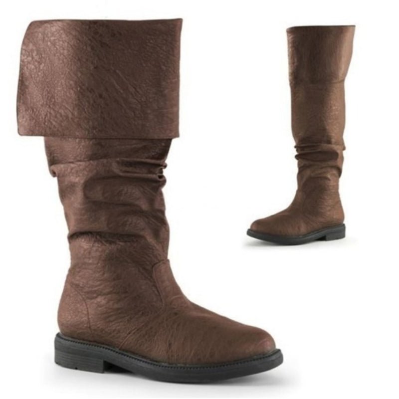 Halloweez Renaissance Boots - Medieval Pirate & Western Knight Inspired Mid-Calf Flat Boots for Men & Women - Halloweez