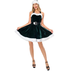 Halloweez Female Cosplay Christmas Costume - Festive Stage Outfit with Chest Wrap - Halloweez