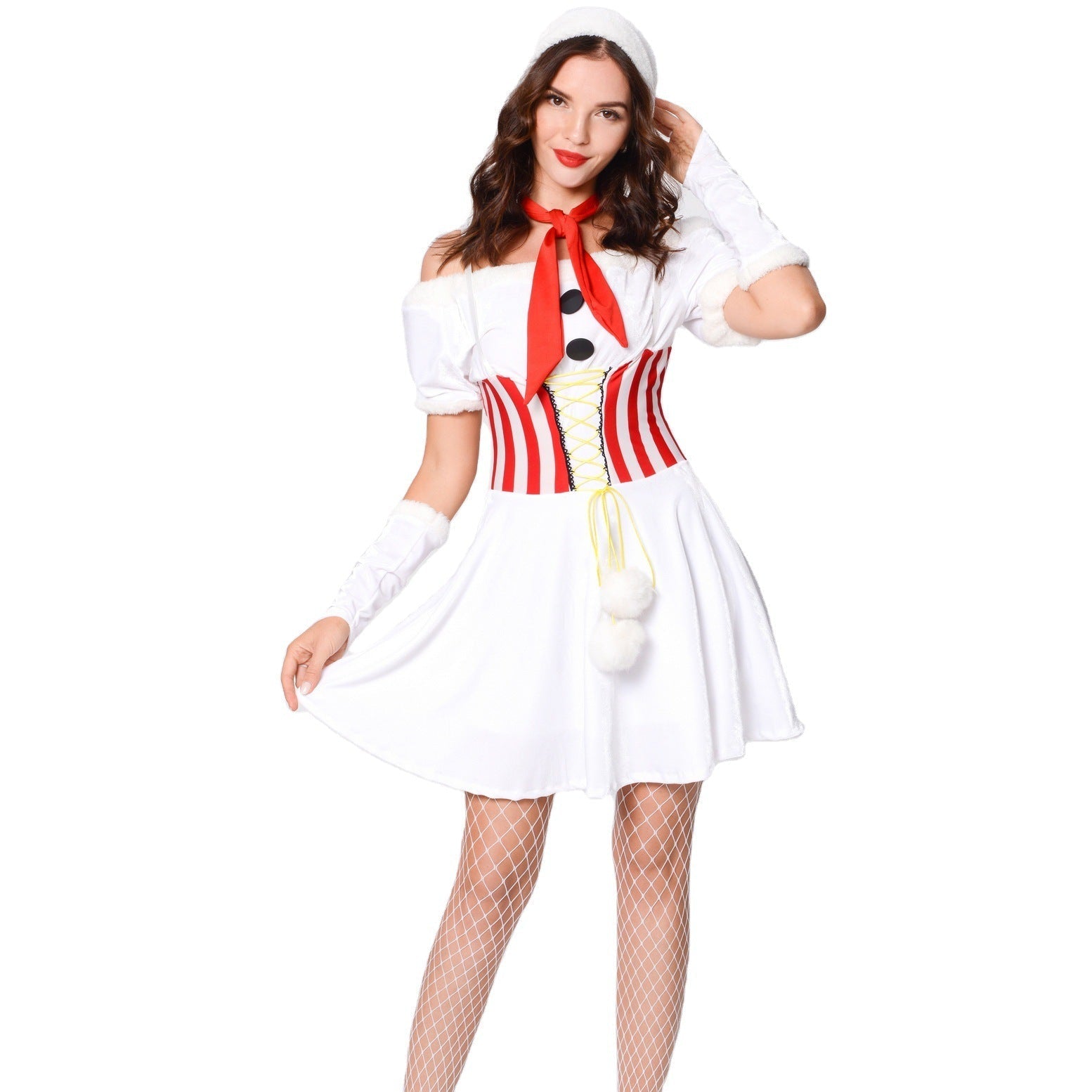 Halloweez White Snowman Christmas Costume for Stage Performances and Cosplay Events - Halloweez
