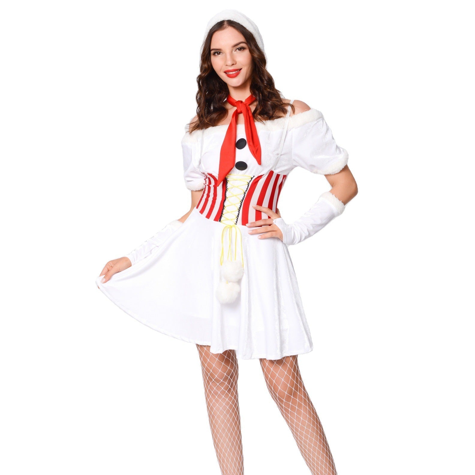 Halloweez White Snowman Christmas Costume for Stage Performances and Cosplay Events - Halloweez