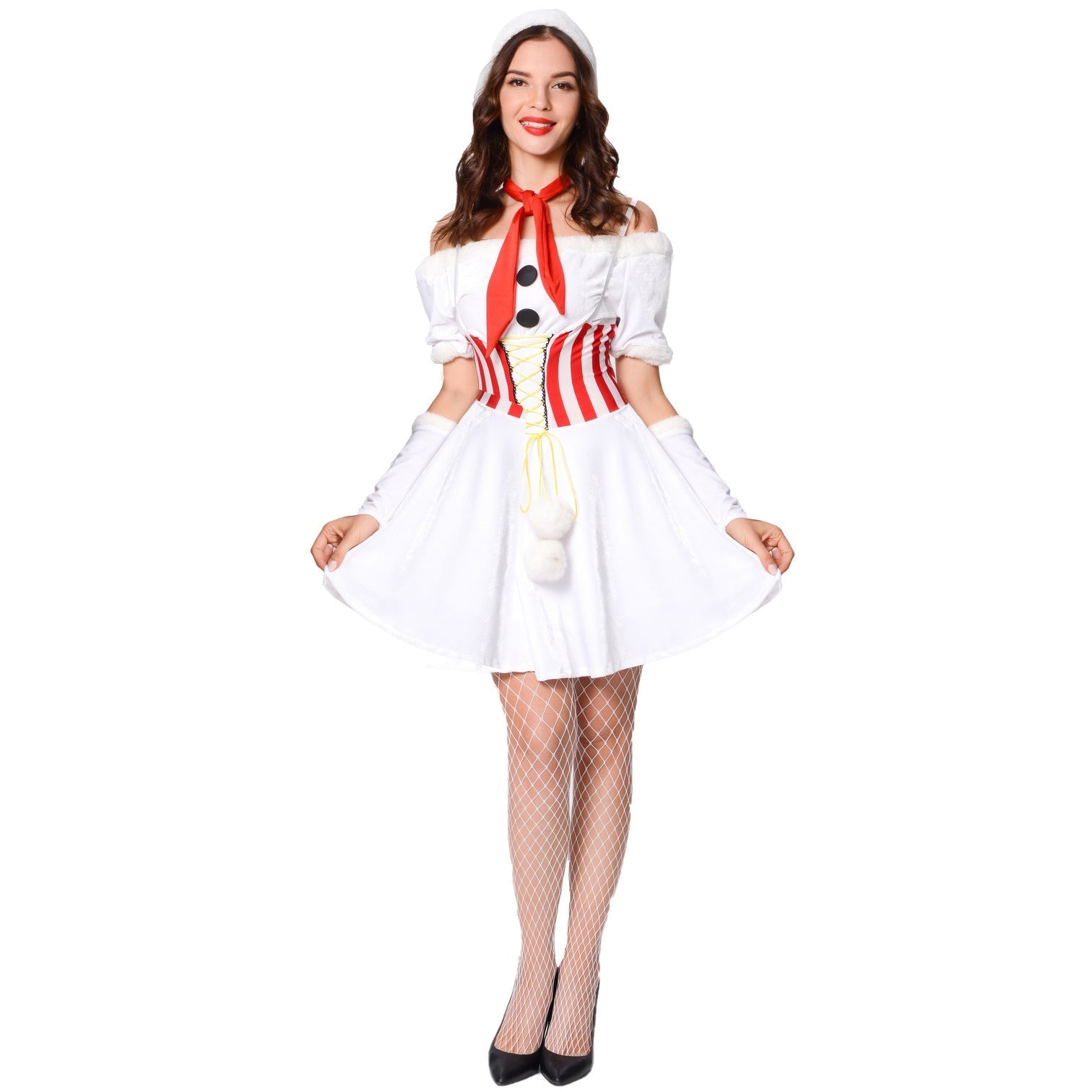Halloweez White Snowman Christmas Costume for Stage Performances and Cosplay Events - Halloweez