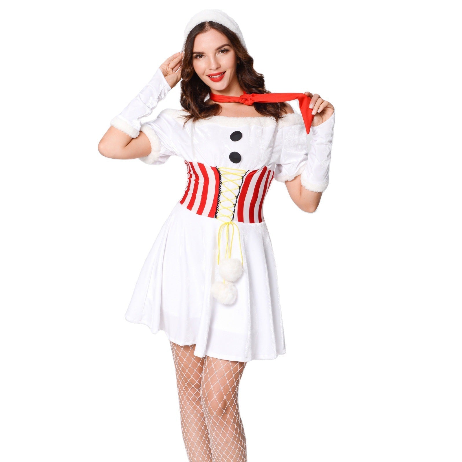 Halloweez White Snowman Christmas Costume for Stage Performances and Cosplay Events - Halloweez