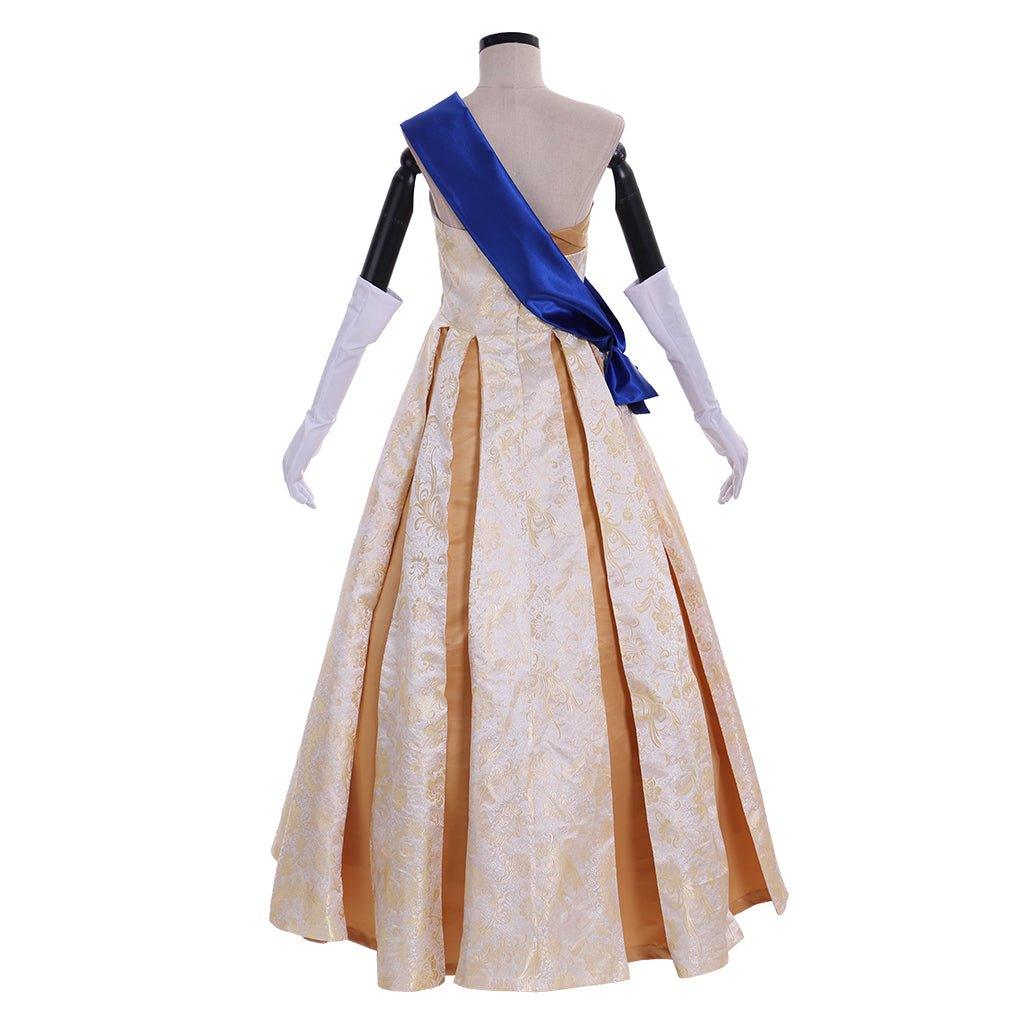 Crown Season 2 Queen Elizabeth Ball Gown Cosplay Costume | Princess Wedding Dress for Women - Coscosmos