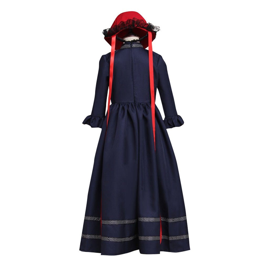 Custom Girls Medieval Gothic Lolita Church Cosplay Costume with Cape and Hat – Unique Fantasy Outfit for Parties and Events - Coscosmos