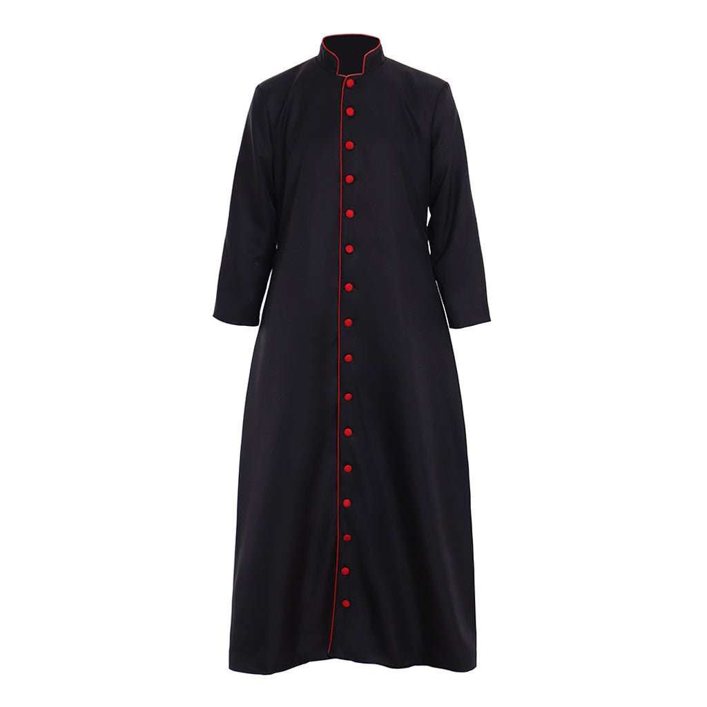 Custom Roman Black Clergy Cassock Costume | Medieval Clergy Robe Cosplay for Adults - Coscosmos