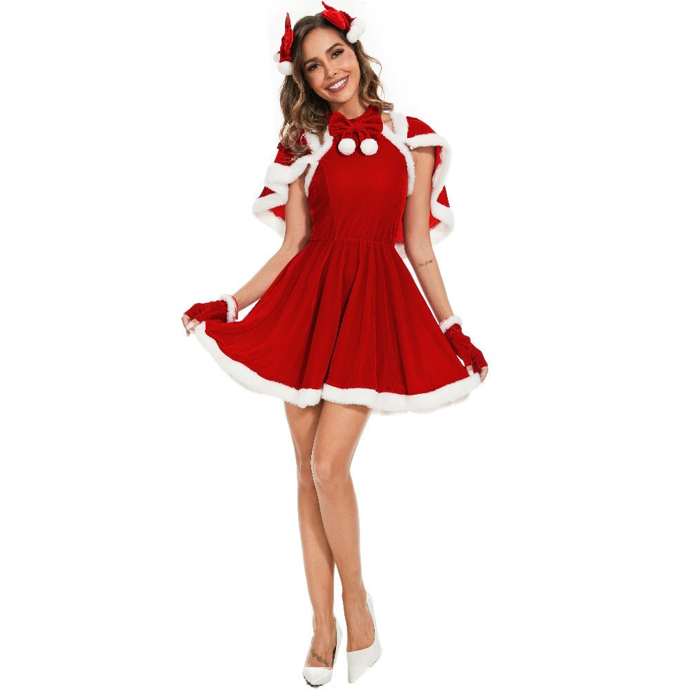 Elegant Halloweez Christmas Dress Set with Shawl for Festive Occasions - Halloweez