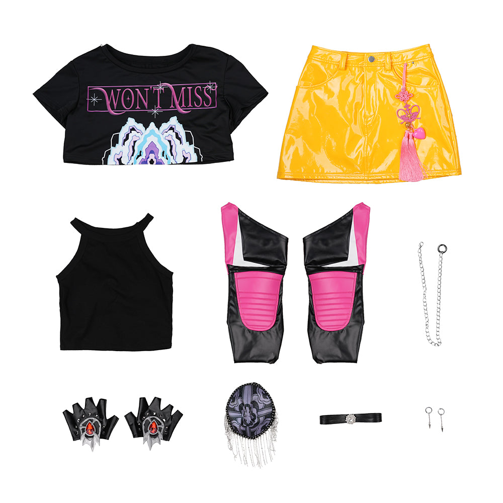 kpop Demon Hunter Girls Mira Short Sleeve Costume for Music Performance - Halloweez