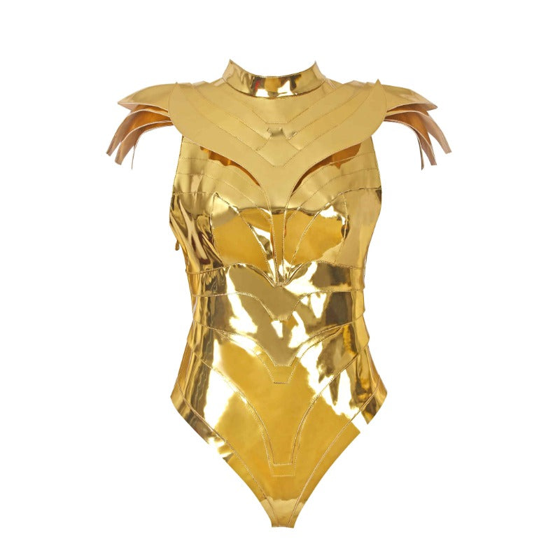 Halloweez Diana Prince Golden Battle Armor Cosplay Costume for Festive Celebrations