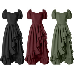 Hot Selling Victorian Renaissance Peasant Pastoral Irregular Hem Dress - Medieval Cosplay Costume - Halloweez