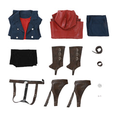 Devil May Cry 4 Nero Full Cosplay Costume Set - Official Replica Outfit with Red Queen & Blue Rose