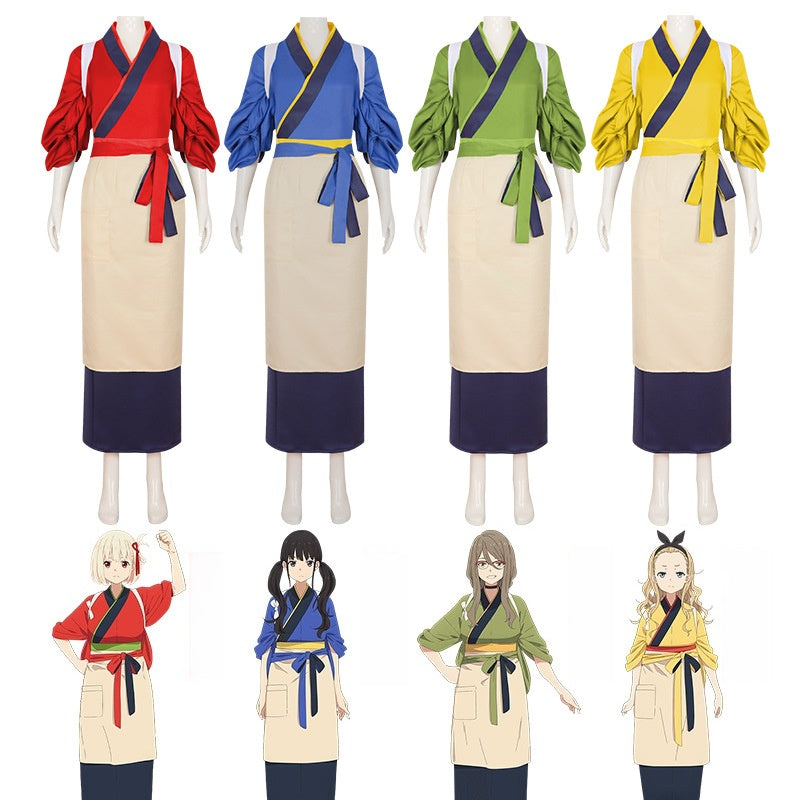 Lycoris Recoil Cosplay Costume Chisato Nishikigi Takina Inoue Japanese Yukata Cos - Halloweez