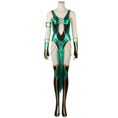 Halloweez Jade Cosplay Costume - Alluring Blue Combat Tights for Women