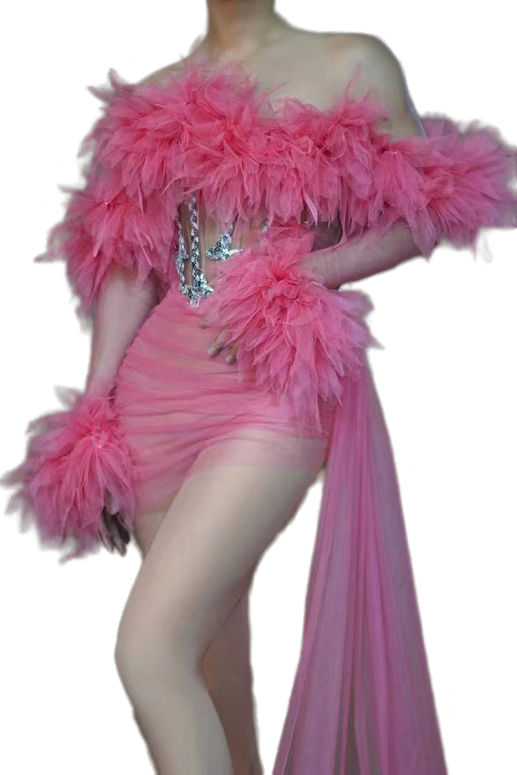 Nightclub Party Dress - Fluorescent Green Performance Costume for Club, Bar, Singer, Model, Birthday Party, Cosplay - Halloweez