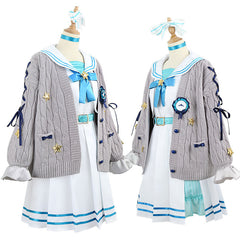 Rainbow VTuber Hoshimachi Suisei Anniversary Anime Costume Set Sweater Coat Version - Halloweez