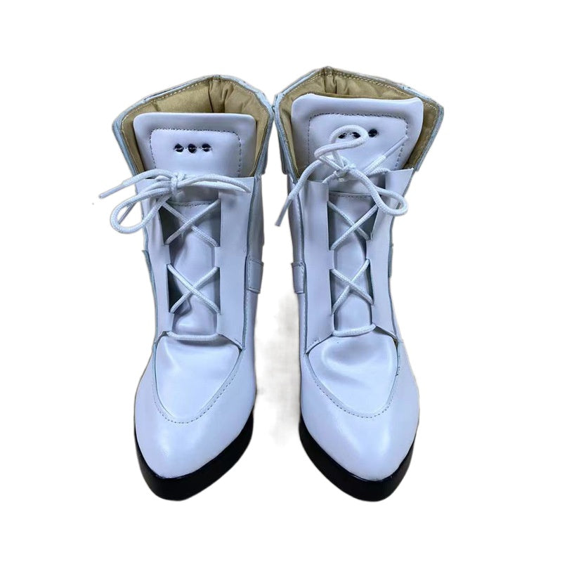 1780necoflower White Dress Girl Cosplay Shoes for Anime Conventions and Performances - Halloweez