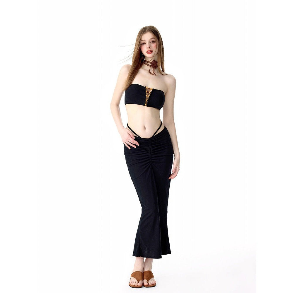 Stunning Hot Girl Bikini with Long Maxi Dress for Spa Beach Vacation Look - Halloweez
