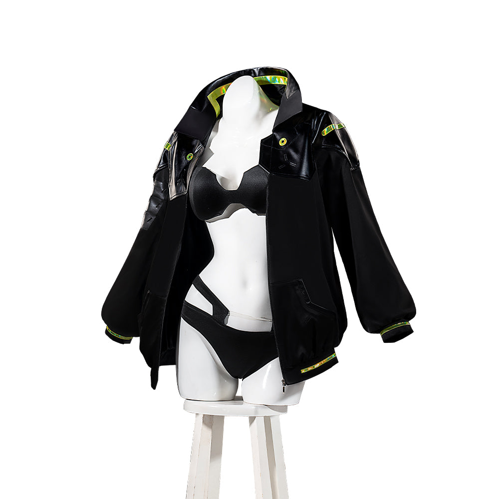 Halloweez Rebecca Black Coat - Cyberpunk Edgerunners Cosplay Costume for Halloween