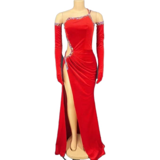 Elegant Black Slim Dress for Formal Events, Parties, Stage Performances, and Cosplay - Strap Style Bodycon Evening Gown - Halloweez