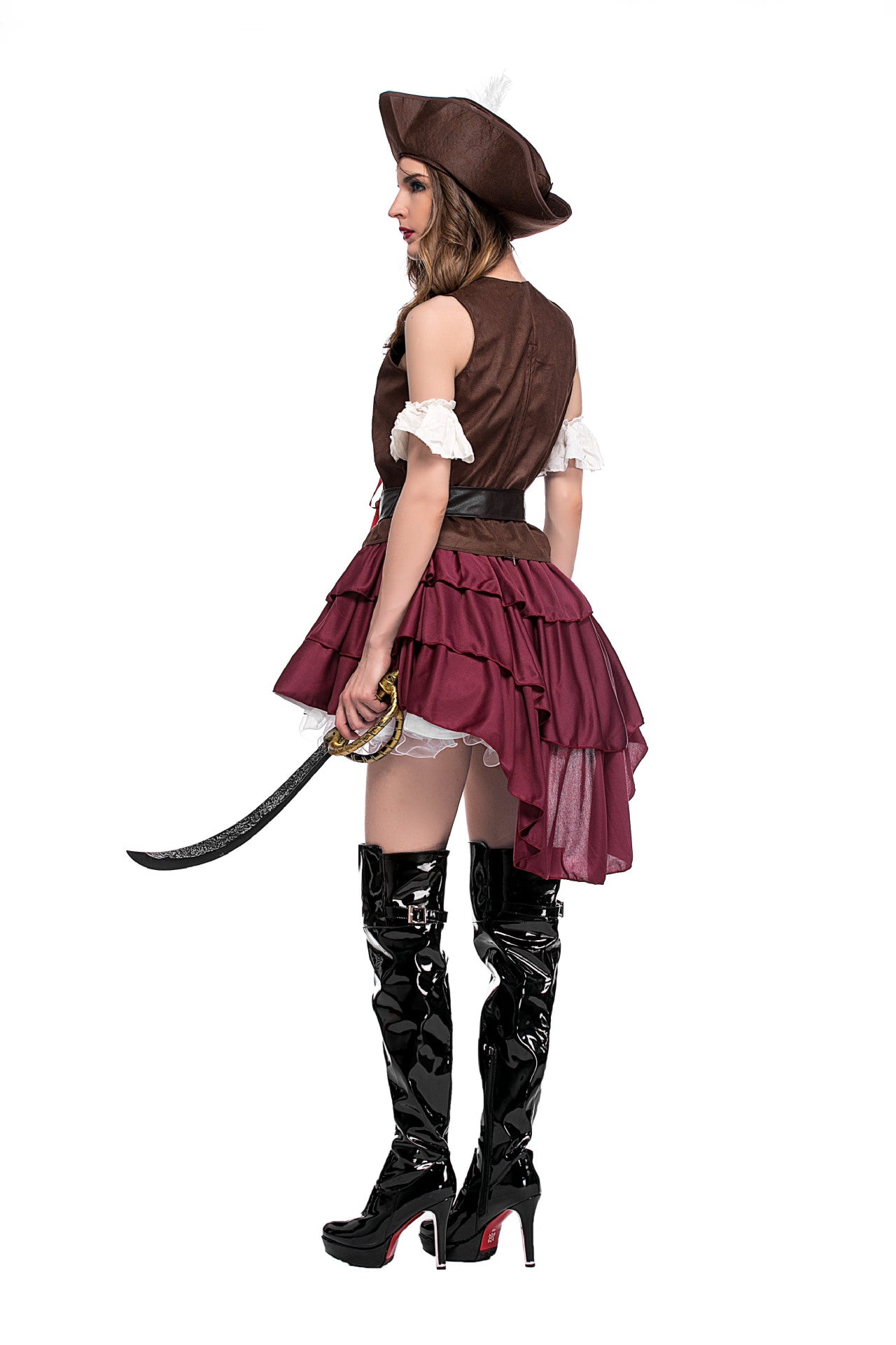 Female Somalia Pirate Costume for Halloween Cosplay and Amazon Game Uniform - Halloweez