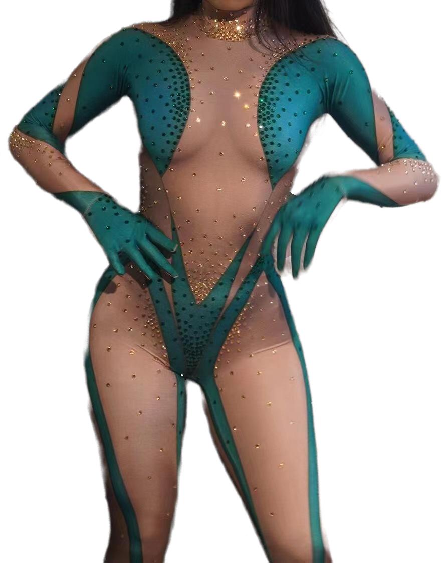 -Grid Pattern Spandex Long Evening Party Dress with Rhinestones - Halloweez