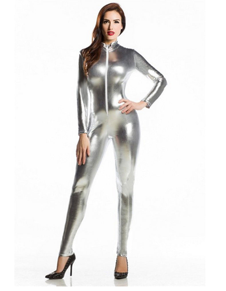 Black Widow-inspired Latex Bodysuit for Stage Performance Cosplay - Halloweez