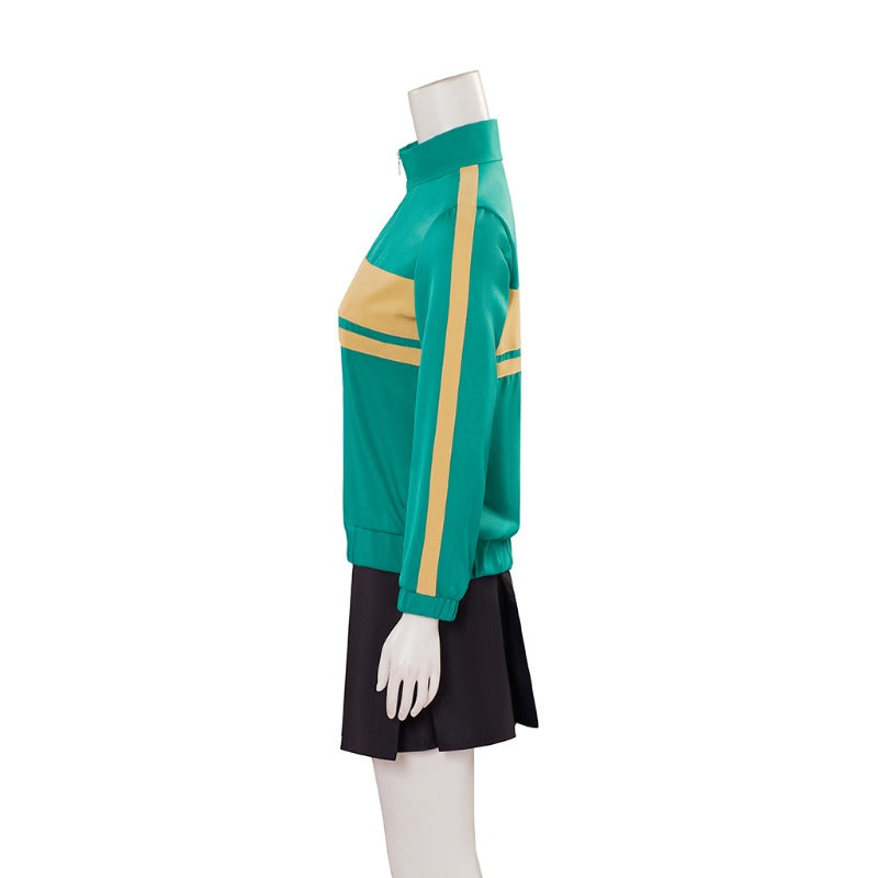 Halloweez Kim Pine Cosplay Costume - Green Coat & Skirt Set for Women's Halloween