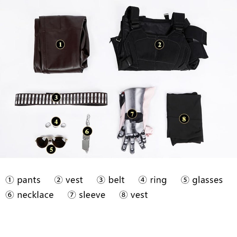 Halloweez Johnny Silverhand Cosplay Vest - Sleeveless Halloween Party Costume