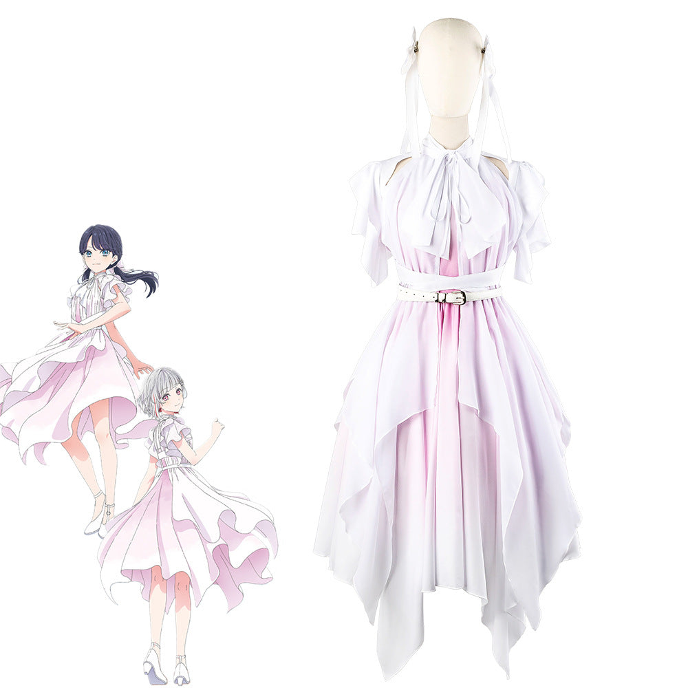 Hasunosora Murano Sayaka Yugiri Tsuzuri Anime Cosplay Gradient Irregular Dress - Halloweez