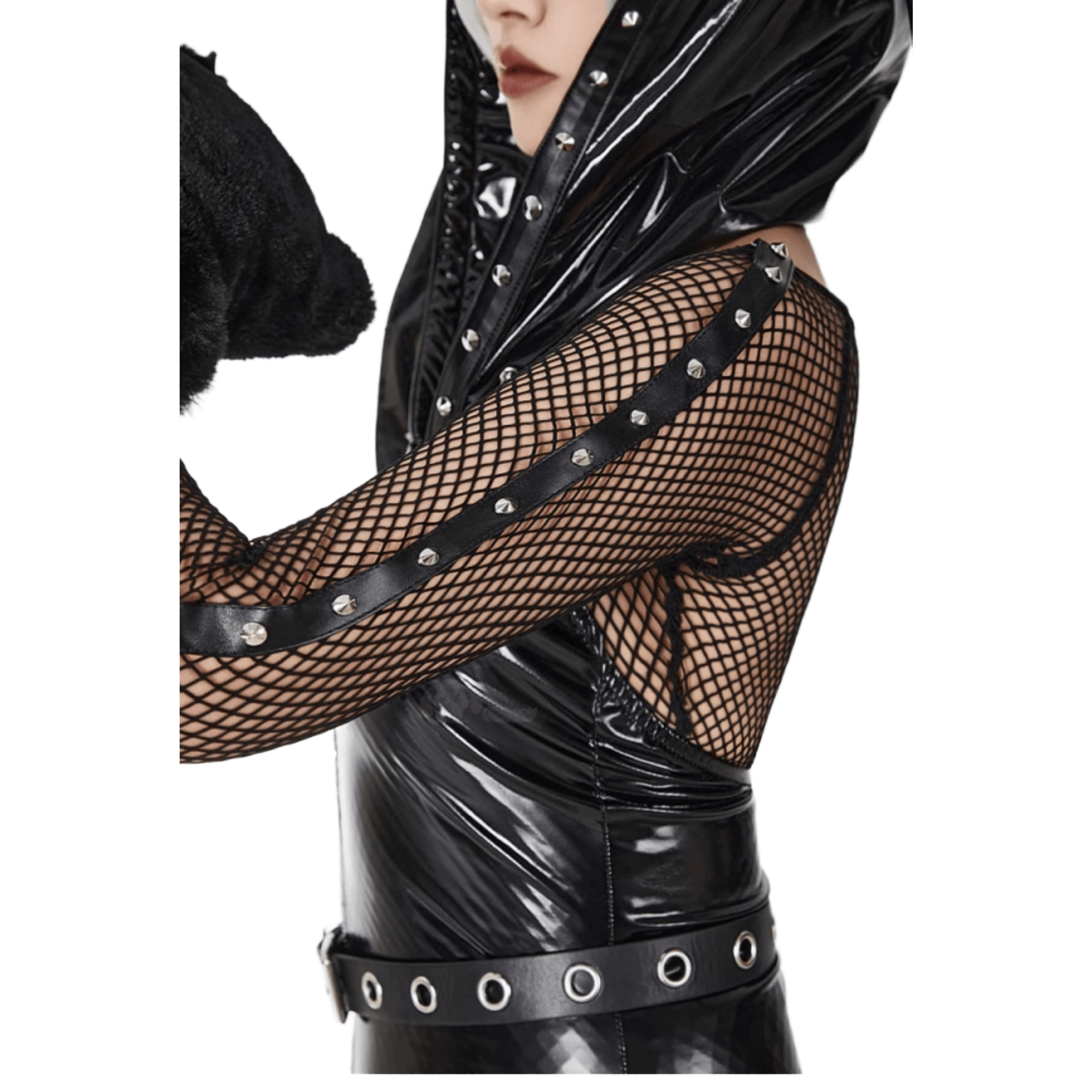 Original Gothic Demon Bunny Jumpsuit with Large Claws - Halloween Cosplay Costume for Women and Men - Halloweez