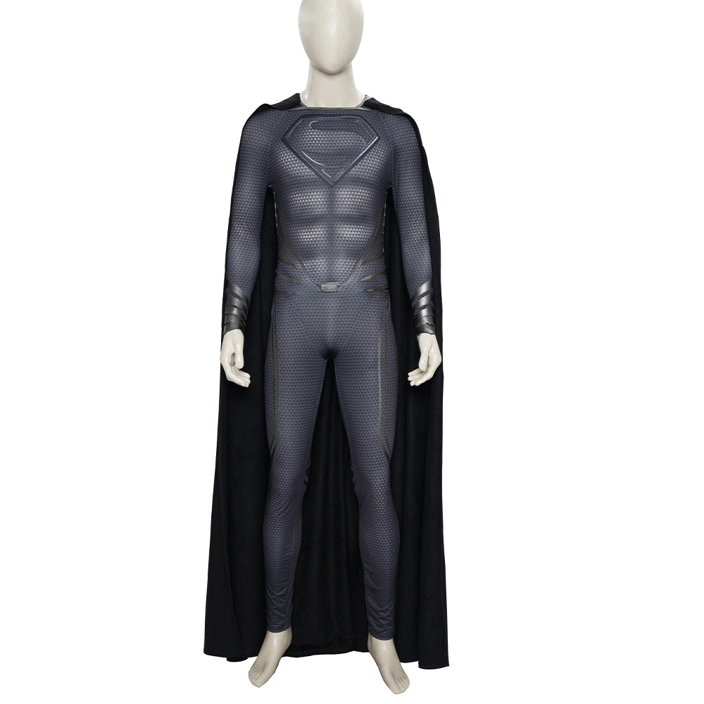 Halloweez Clark Kent Cosplay Costume for Men - Black Suit, Cape, Boots, Full Set for Halloween