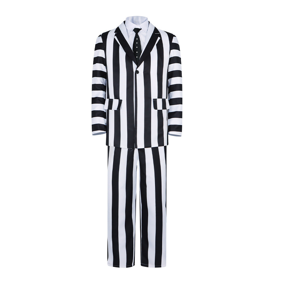 "Beetlejuice The Ghost With The Most Cosplay Costume - Halloween Performance Outfit"