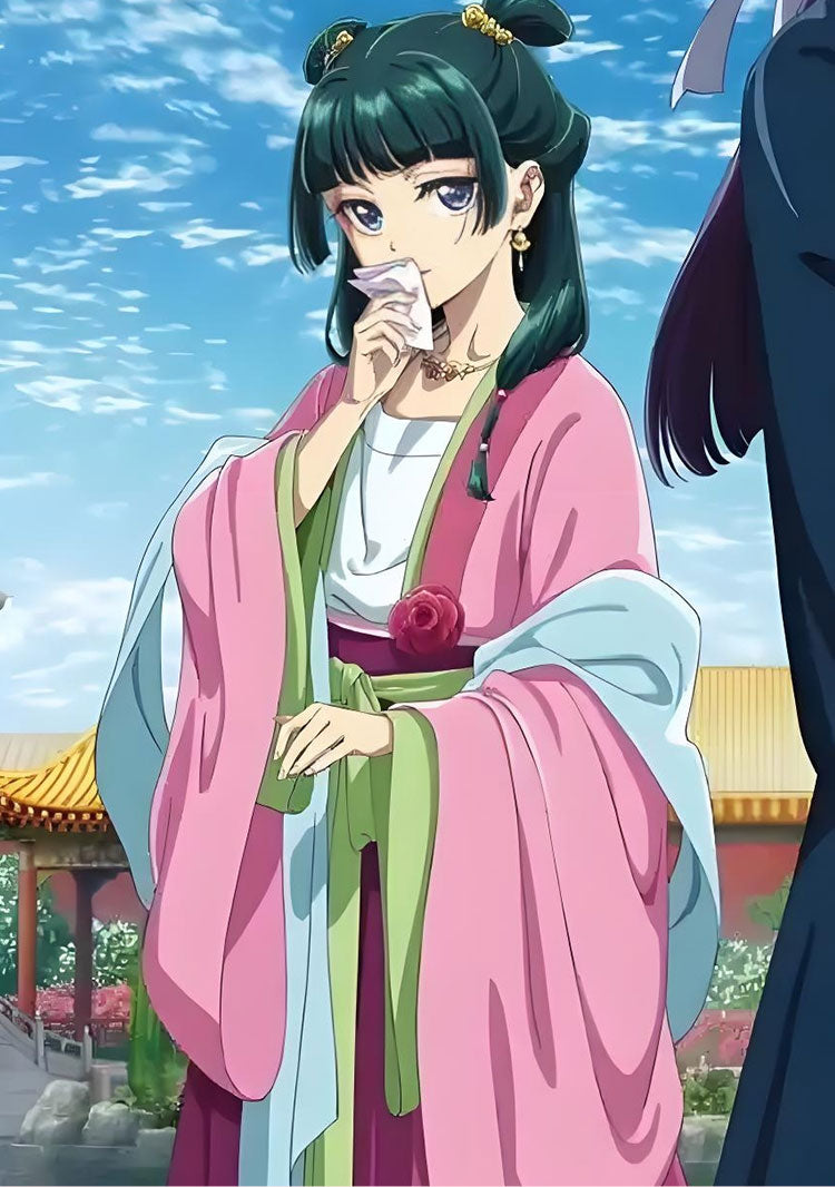 Lazy Cat Pharmacy Girl's Whisper Cosplay Costume - Ancient Chinese Hanfu Anime Outfit with Wig - Halloweez