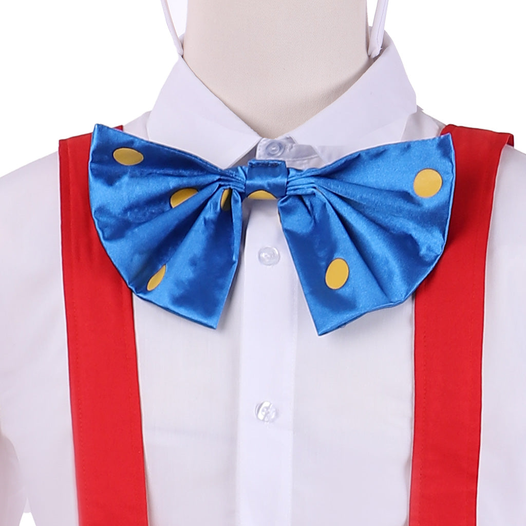 Roger Rabbit Men's Cosplay Costume White Shirt Red Suspenders Trousers Set