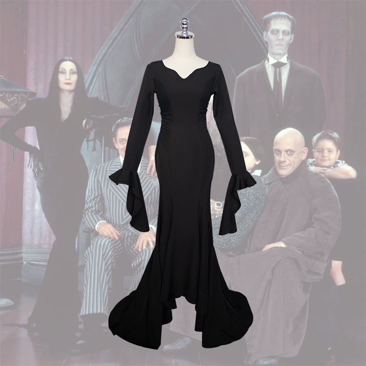 Adams Family Wednesday Addams Cosplay Costume Halloween Dress Performance Outfit - Halloweez