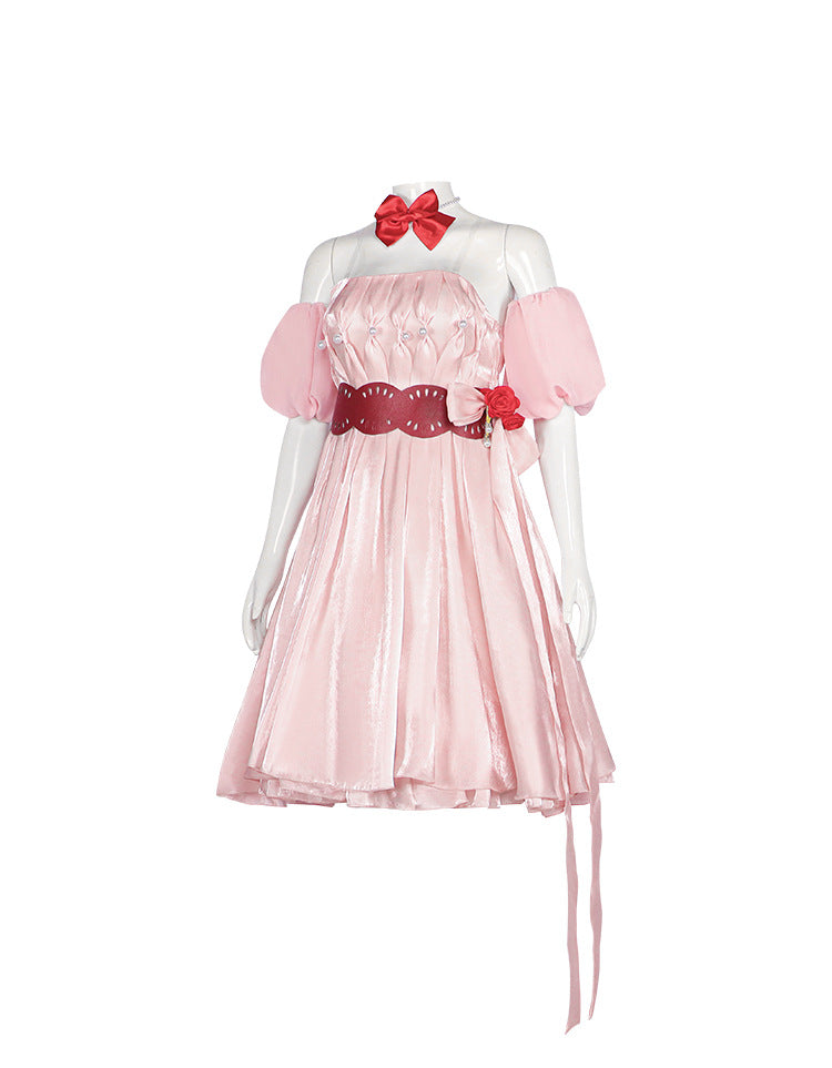New Century Evangelion Asuka Flower Language Cosplay Costume - Ayanami Rei Off-Shoulder Dress - Halloweez