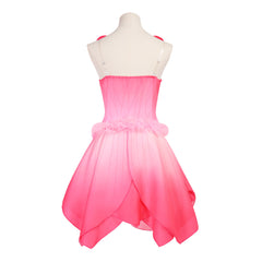 Halloween Fairy Elf Cosplay Costume Pink Dress Flower Petal Adult Kids Performance Outfit - Halloweez