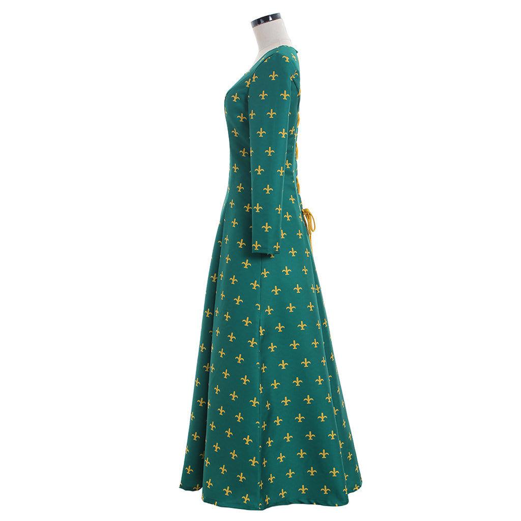 Elegant Green Gothic Lolita Dress for Renaissance, Victorian, and Halloween Parties