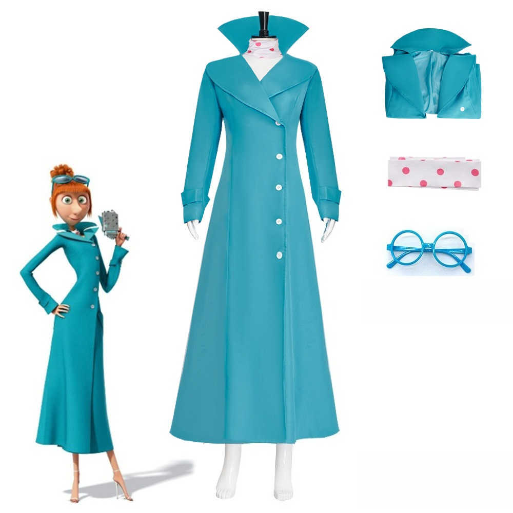 Despicable Me Lucy Wilde Cosplay Costume Halloween Gru Wife Lucy Outfit - Halloweez