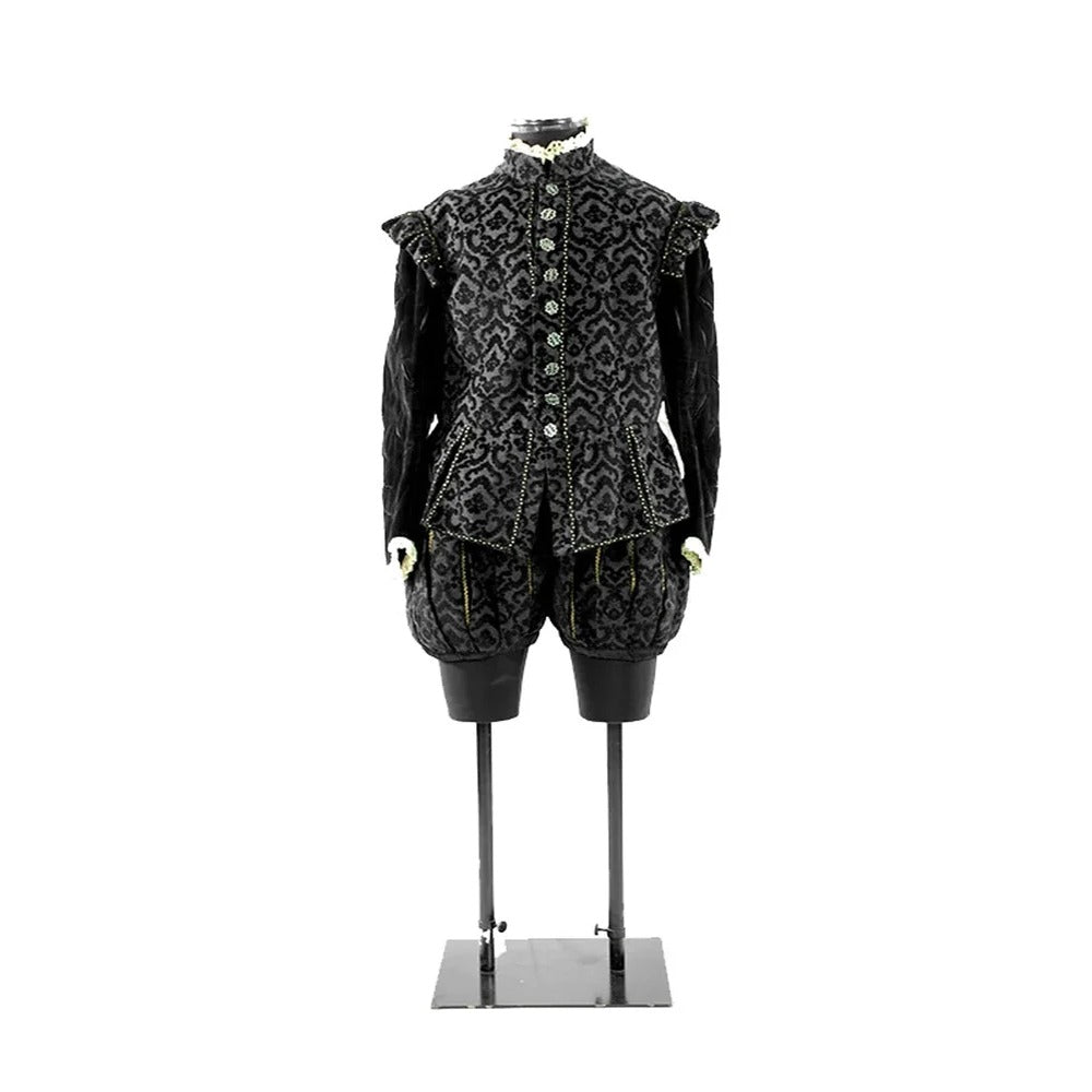 Medieval Knight King Costume - Black Noble Uniform Suit for Men | Renaissance Cosplay by Halloweez - Halloweez