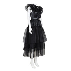 Wednesday Addams Cosplay Dress from The Addams Family TV Show - Perfect for Halloween and Cosplay Events